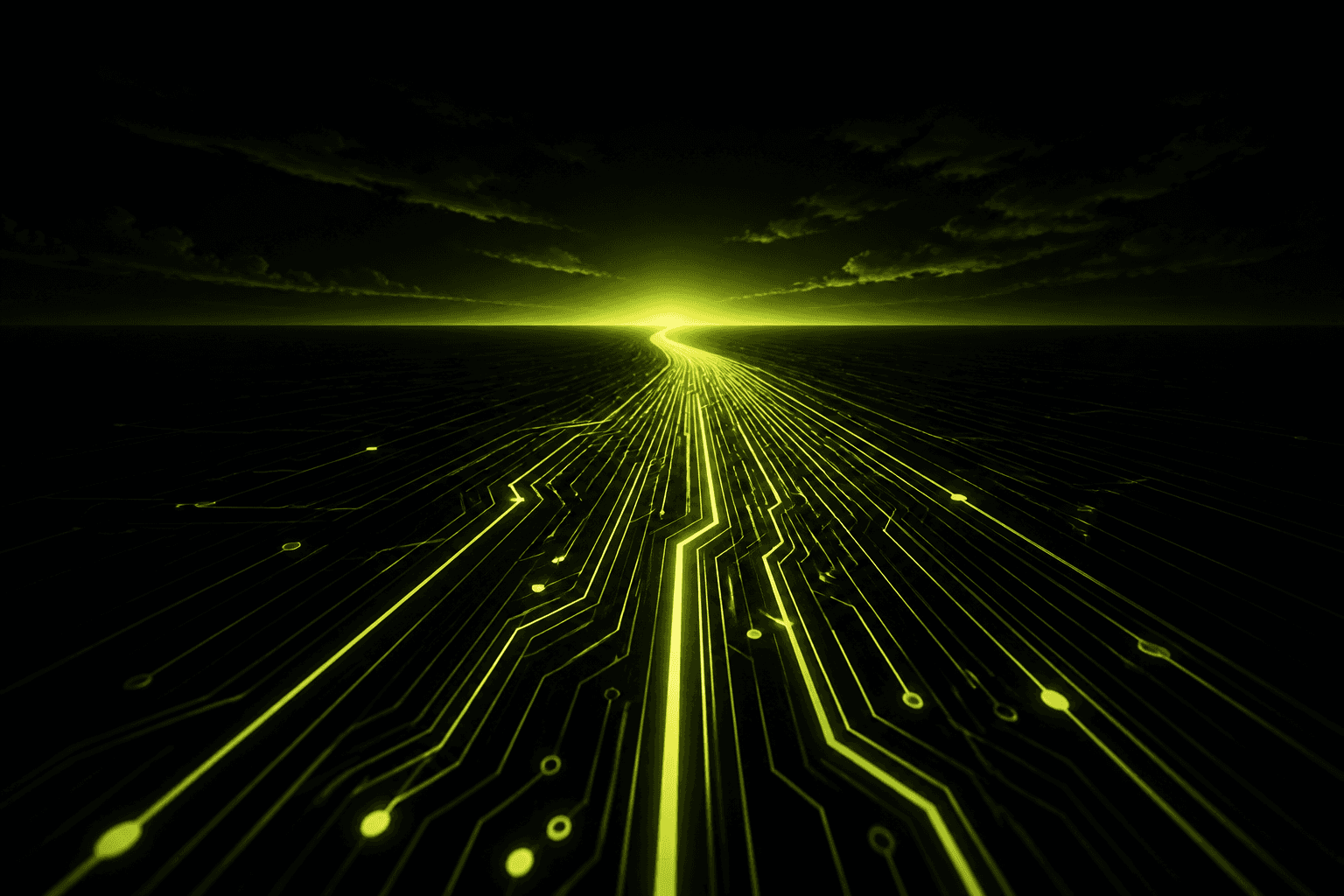 Abstract path of light leading forward